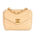 Mini Square Flap Chevron, &pound;2,900, Handbags, Beige, Lambskin Leather, Front view